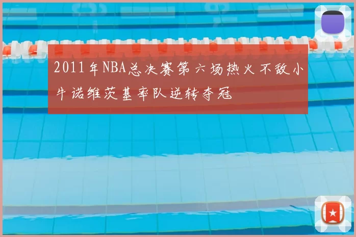 2011年NBA总决赛第六场热火不敌小牛诺维茨基率队逆转夺冠