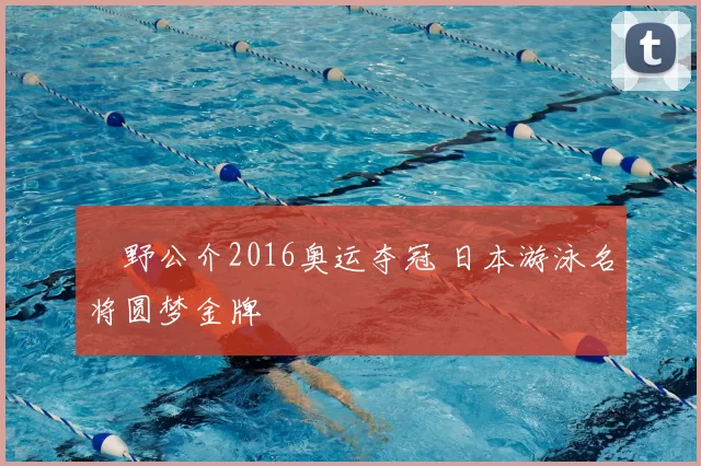 萩野公介2016奥运夺冠 日本游泳名将圆梦金牌